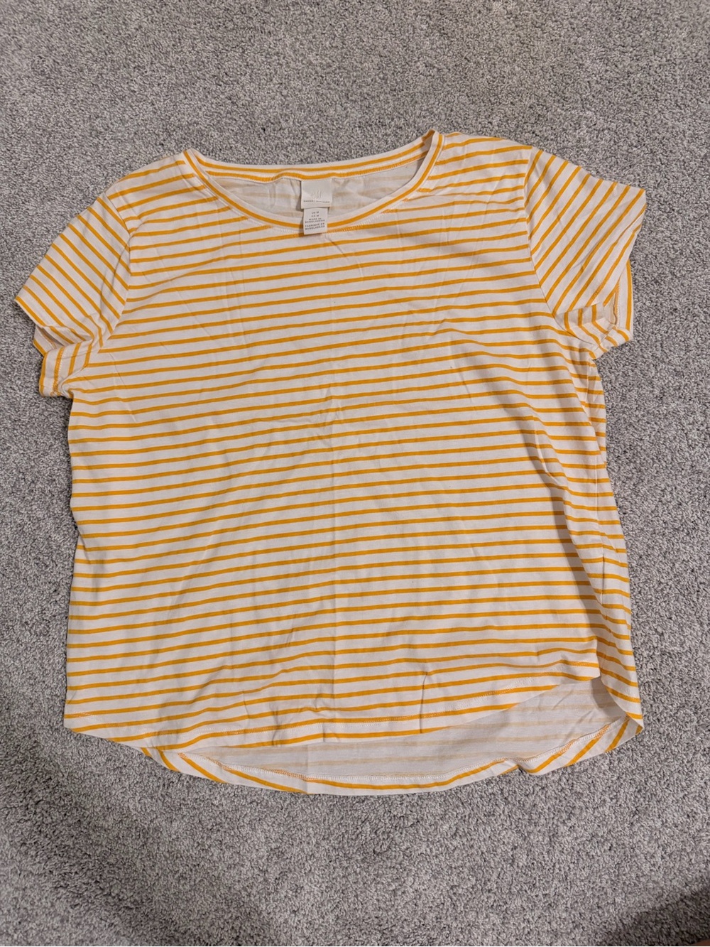 H&M Basics Yellow Stripe Crew Neck Women’s Tee
